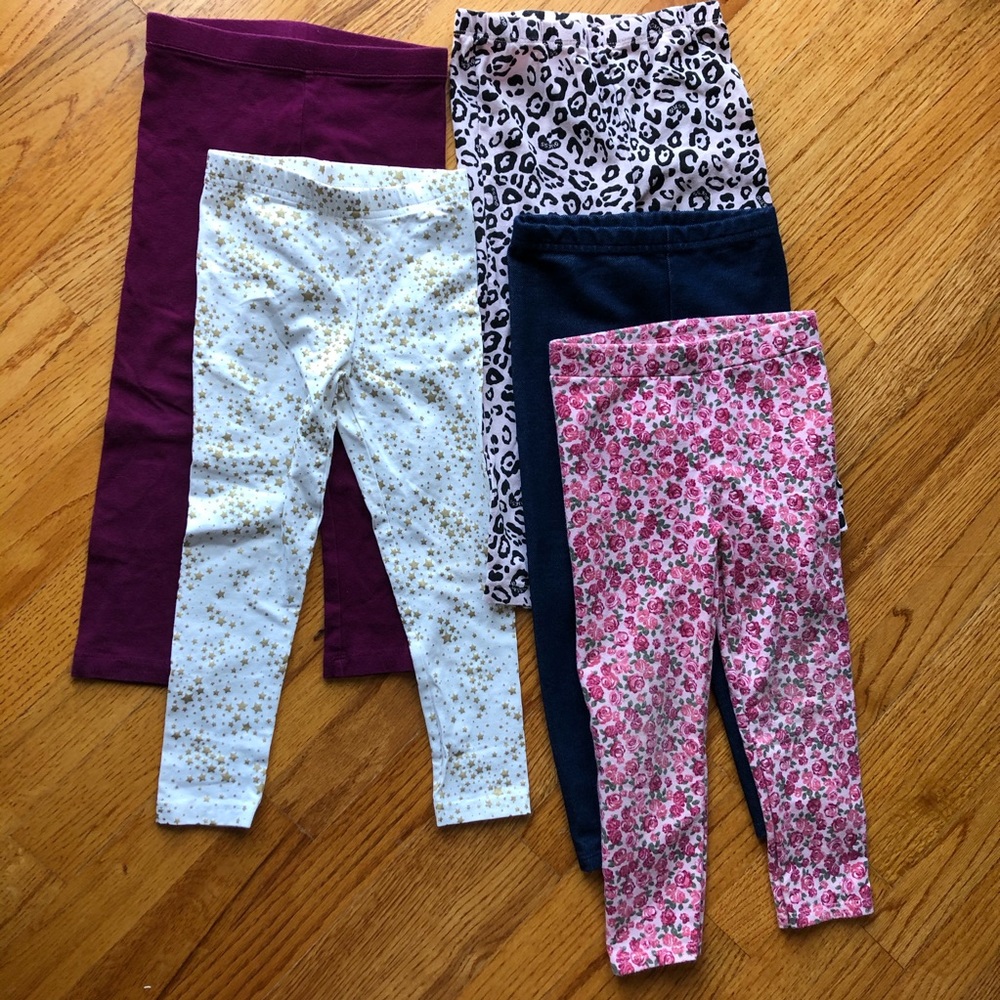 Lot Bundle of (5) 4T Girls Leggings Pants
